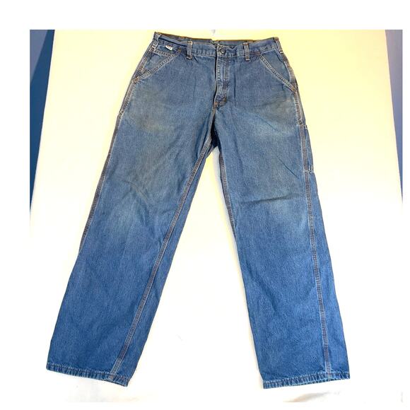 Carhartt FR Denim Jeans Men's 34w x 32L Flame Resistant FRB13 DNM Blue Utility - Picture 1 of 16